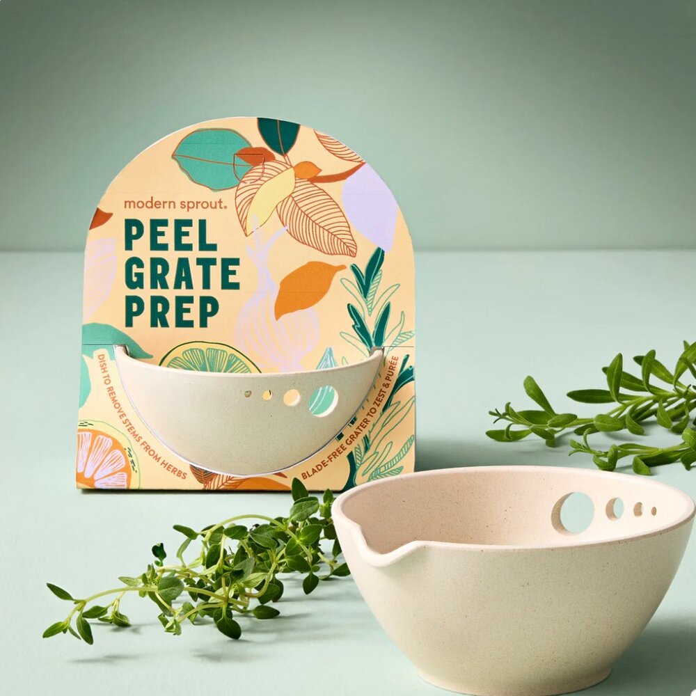 NWT Modern Sprout Peel, Grate & Prep Dish Kitchen Tool Sauce Prep Dish